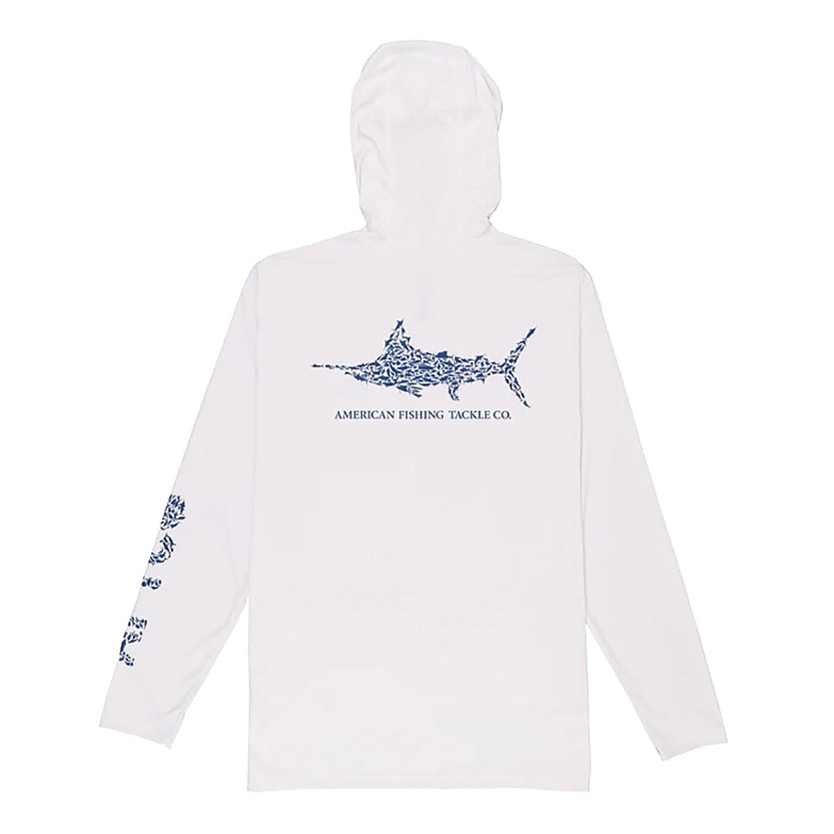 AFTCO Jigfish Hooded Performance Long Sleeve Shirt - White | 2XLarge