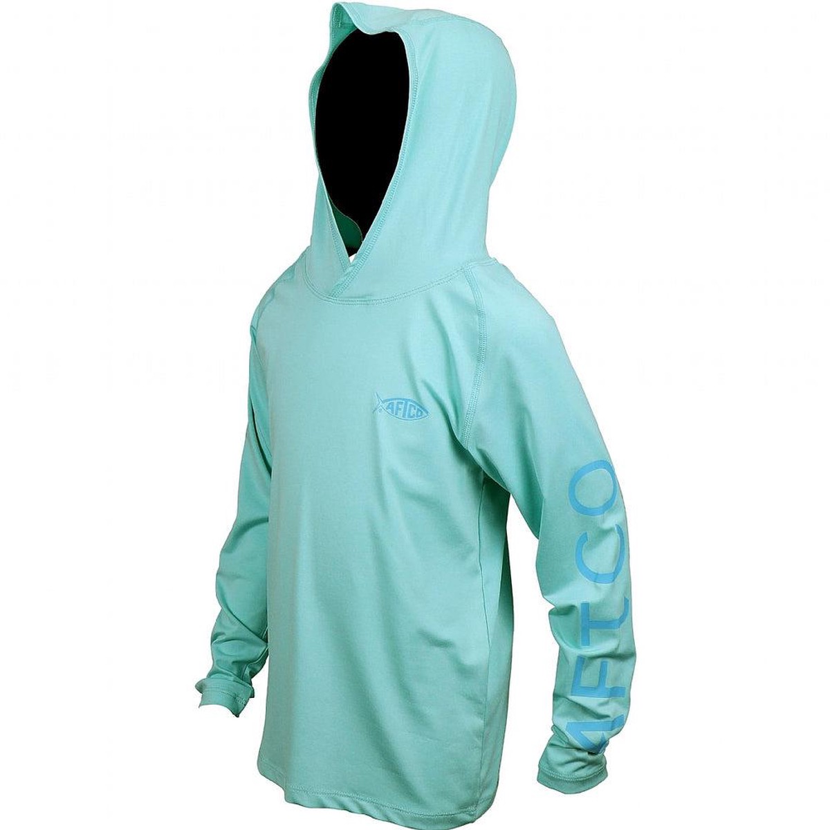 AFTCO Youth Samurai 2 Heathered LS Hooded Shirt - Bahama Heather | Youth XSmall