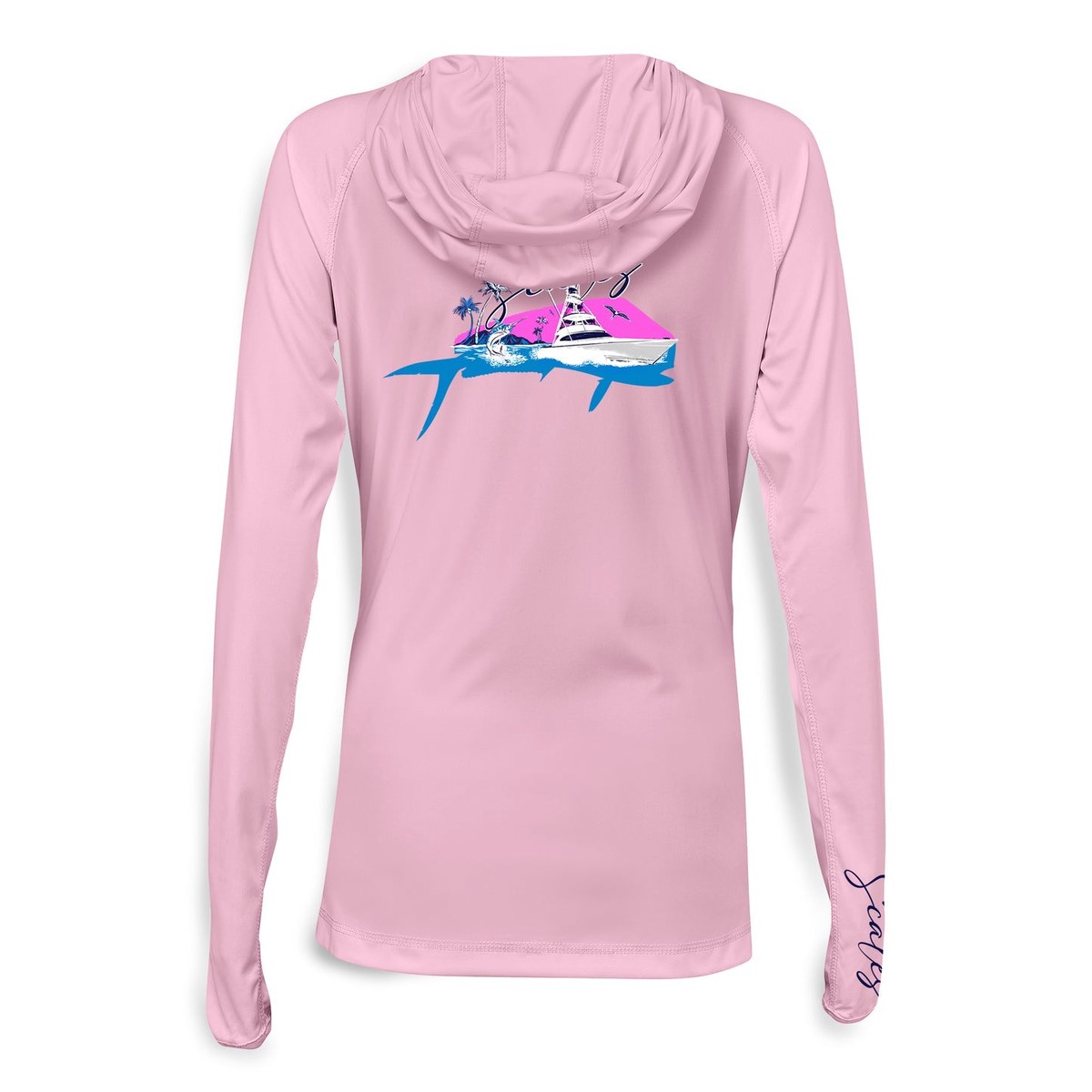 SCALES Mahi Slam Womens Hooded Performance Shirt - Light Pink | Large