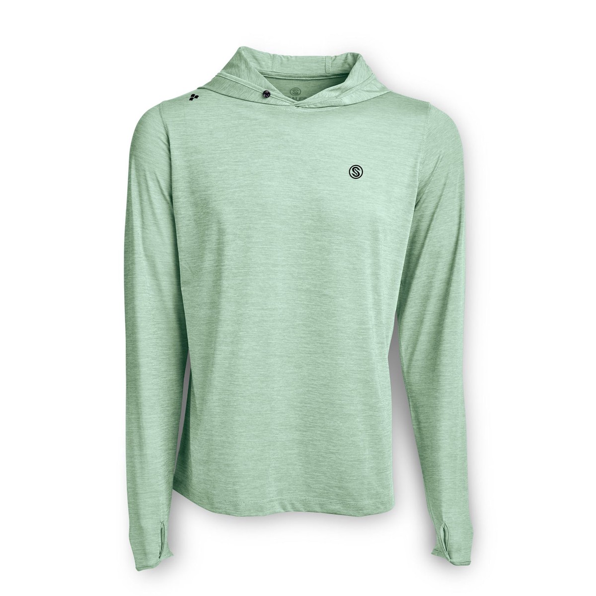 SCALES Men's Iconic Hooded Long Sleeve Active Performance Shirt - Mangrove Heather | Small
