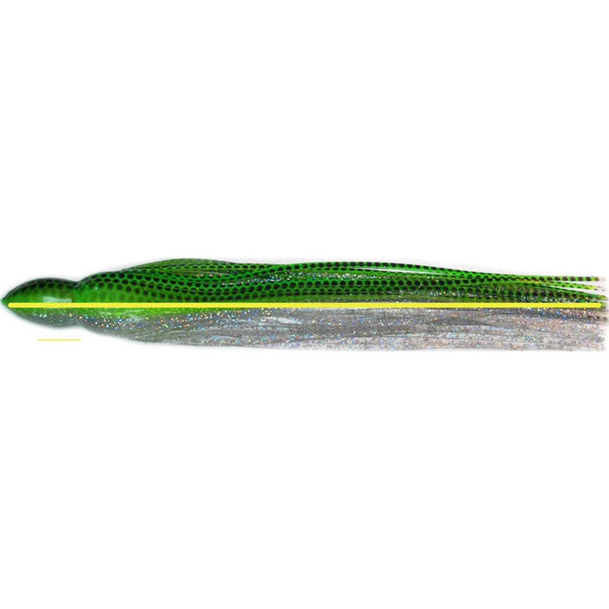 Black Bart S5 Medium/Heavy Tackle 13 Inch Lure Replacement Skirt - Green Dot