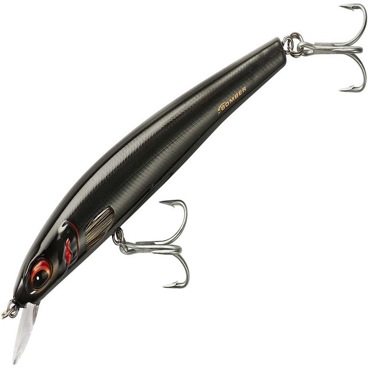 Bomber Saltwater Grade Long Shot Trolling Hard Minnow/Rip Bait - Black | 7 inch - 1 3/4 oz