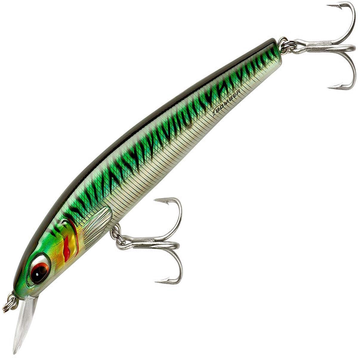 Bomber Saltwater Grade Long Shot Trolling Hard Minnow/Rip Bait - Green Mackerel | 7 inch - 1 3/4 oz